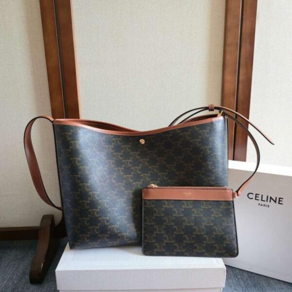 CELINE SOFT SHOPPER標誌印花手袋(QTXDF)