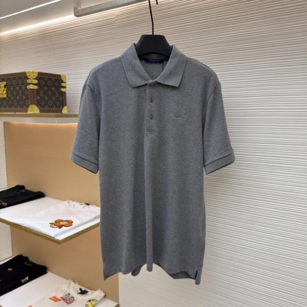 LOUIS VUITTON 字母刺繡小標誌珠地棉短袖POLO衫(9TBTQD)
