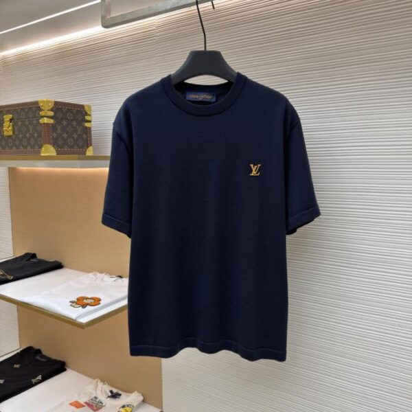 LOUIS VUITTON 字母皮牌標誌針織衫短袖(8RFDH4)