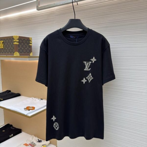 LOUIS VUITTON 字母花卉拼色刺繡針織短袖(F4H45I)