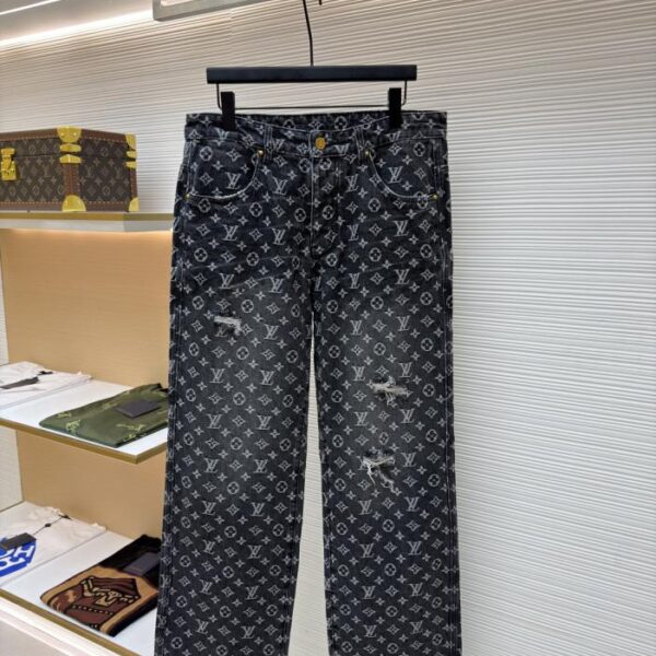LOUIS VUITTON 限定破提花小紅人刺繡牛仔褲(HNR4G3)