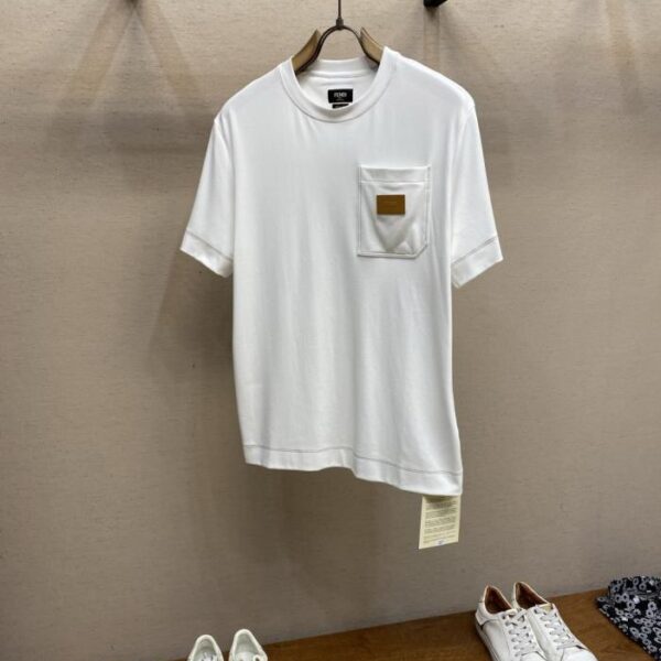 Fendi 飾皮革貼片短袖(04MGCD)
