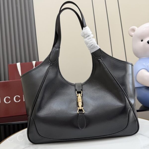 Gucci 黑色軟皮托特包(LUNCSF)